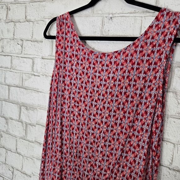 Eddie Bauer cute red and blue midi dress - Picture 14 of 15